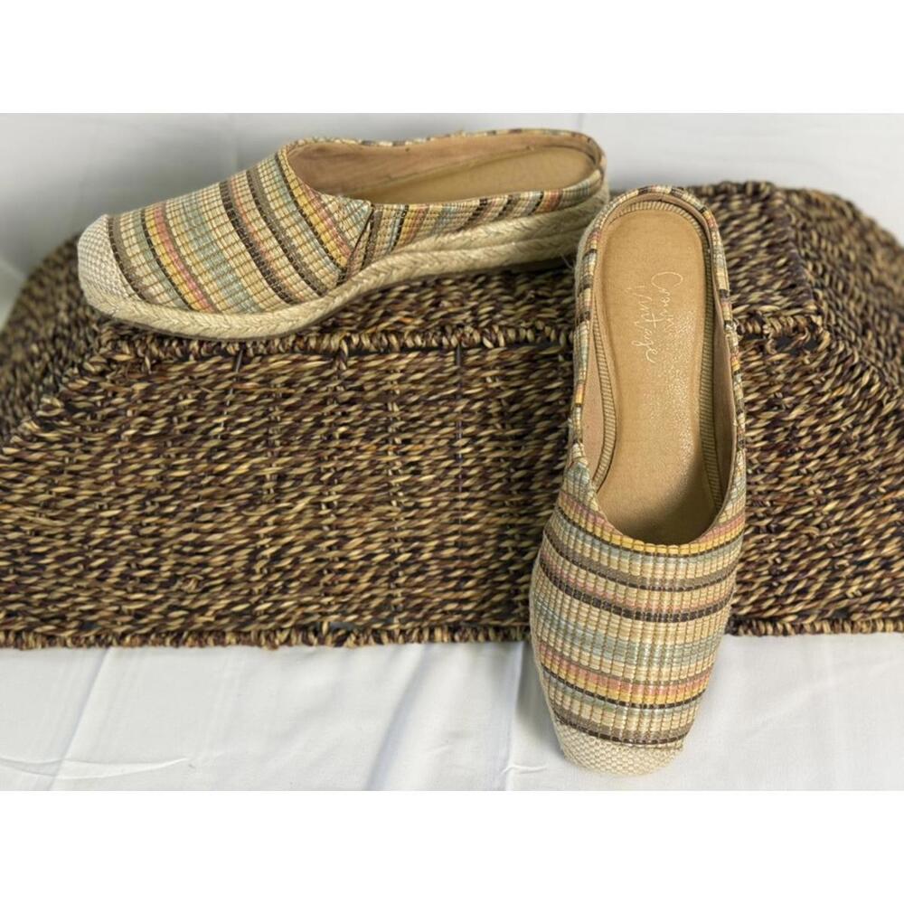 Crown Vintage Woven Espadrilles Flats Slides Slip-on Women's 6.5 NWOT
